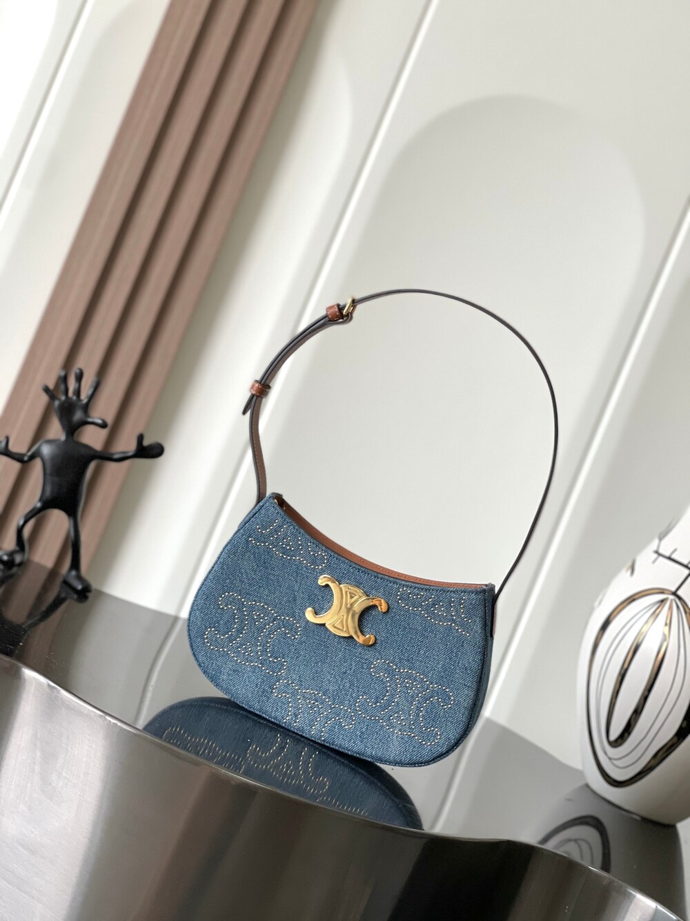 CELINE TILLY Bag in Denim with Studs